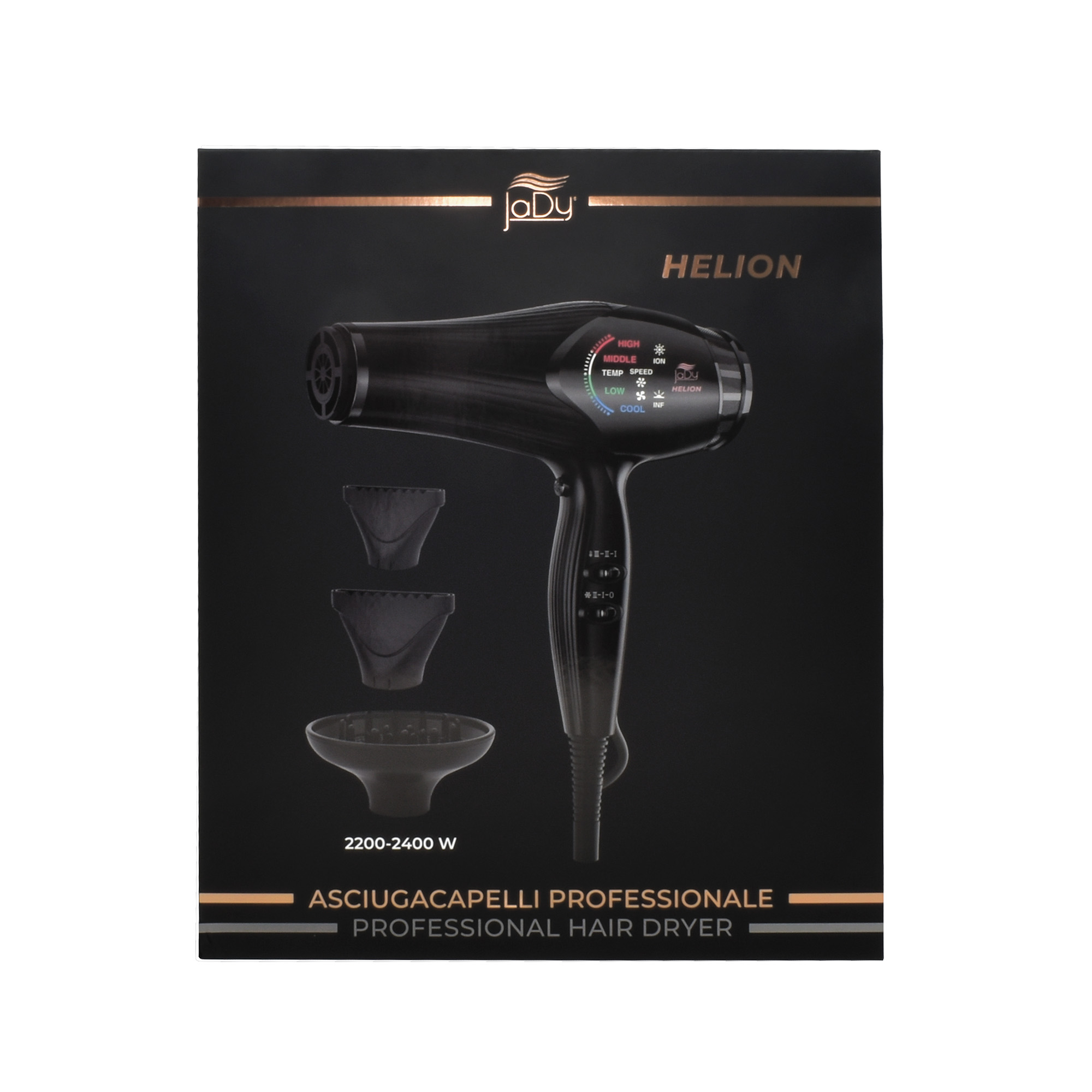 helion asciugacapelli 1 JADY LUXURY STYLER PHON PROFESSIONALE HELION BRUSHLESS BLDC 2200-2400W - immagine 1